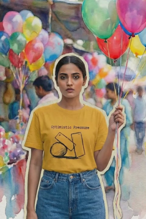 Optimistic Pressure t-shirt product video – geometric shapes sketch design – UnseenYou